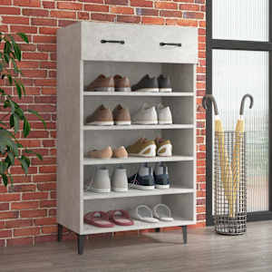 Botník betonově šedý 60 x 35 x 105 cm kompozitní dřevo - obrázek 1