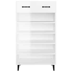 Botník bílý s vysokým leskem 60 x 35 x 105 cm kompozitní dřevo - obrázek 6