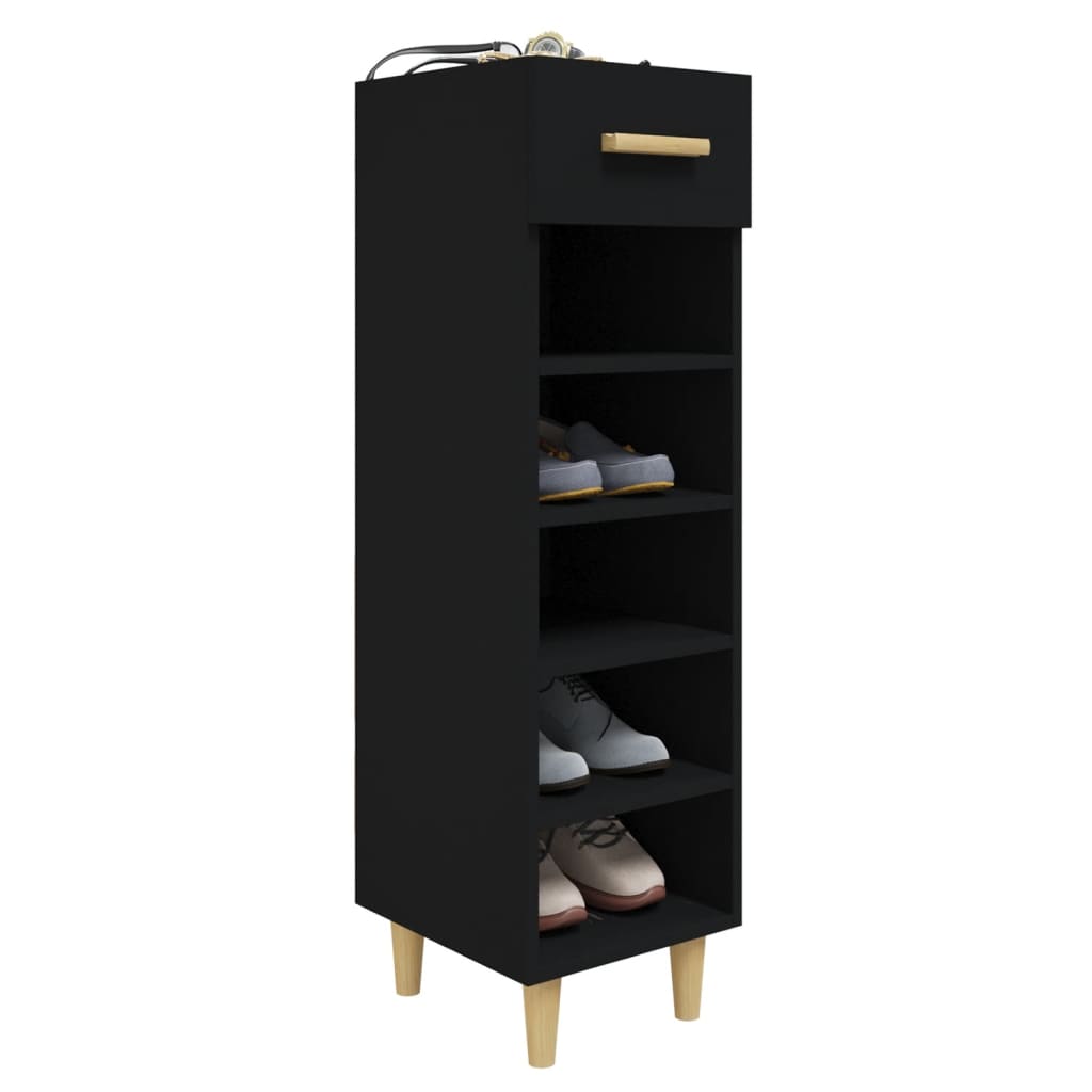 Spintelė batams, juodos spalvos, 30x35x105cm, apdirbta mediena | Stepinfit