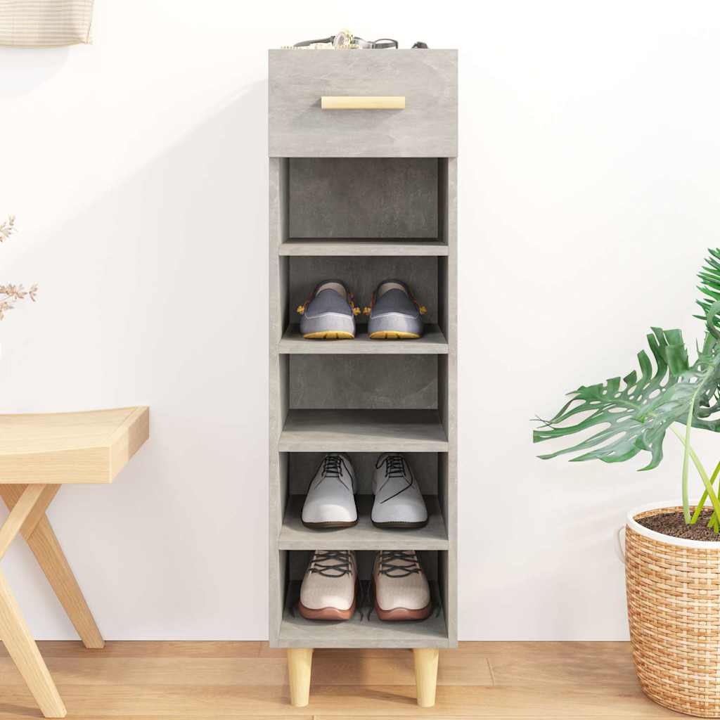 vidaXL Szafka na buty, szaro�� betonu, 30x35x105 cm