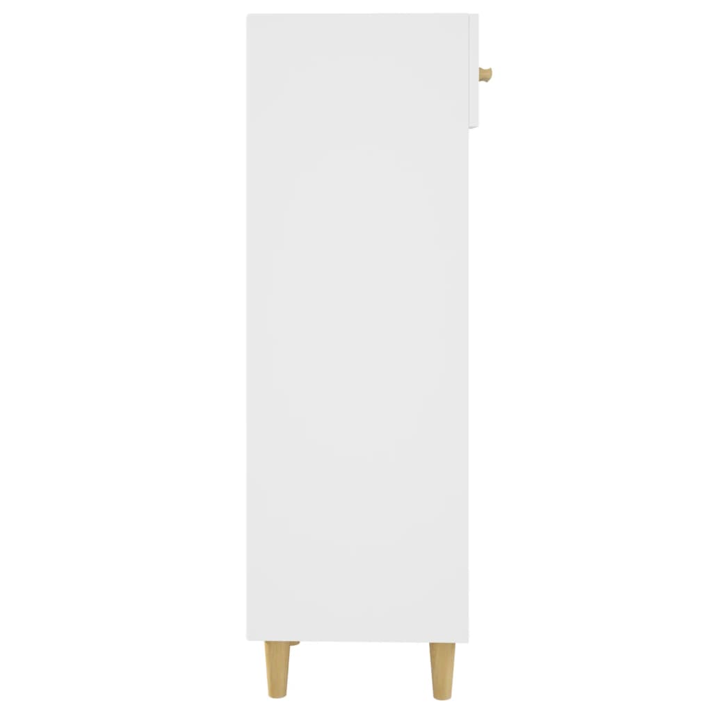 magasfényű fehér szerelt fa cipőszekrény 30x35x105 cm