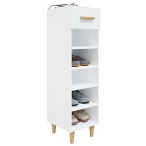 Botník bílý s vysokým leskem 30 x 35 x 105 cm kompozitní dřevo - obrázek 4