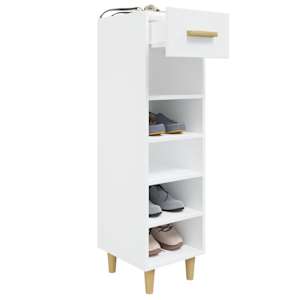 Botník bílý s vysokým leskem 30 x 35 x 105 cm kompozitní dřevo - obrázek 5