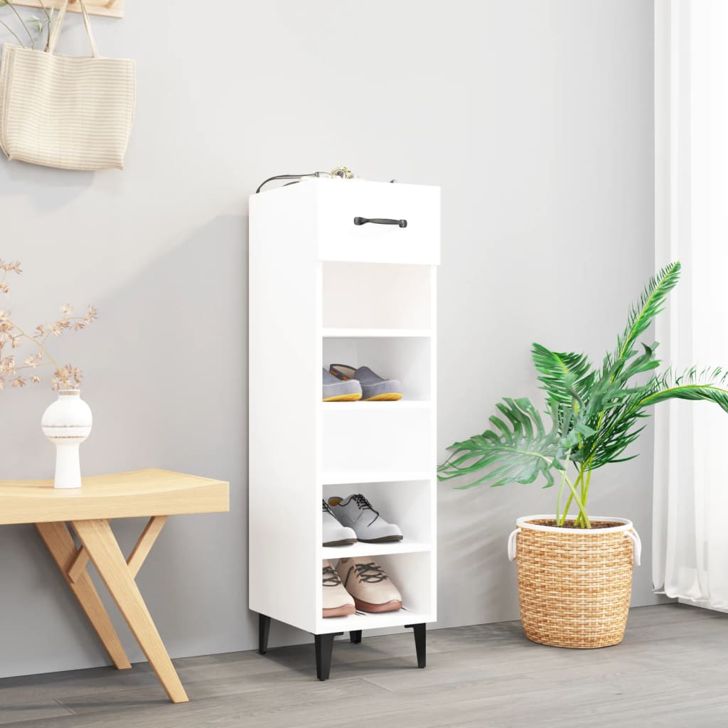 Photos - Hallway Furniture VidaXL Shoe Cabinet White 30x35x105 cm Engineered Wood 