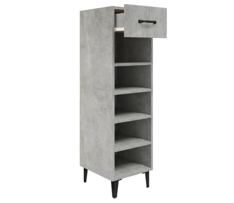 vidaXL Sapateira 30x35x105 cm madeira processada cinzento cimento