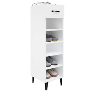 Botník bílý s vysokým leskem 30 x 35 x 105 cm kompozitní dřevo - obrázek 4