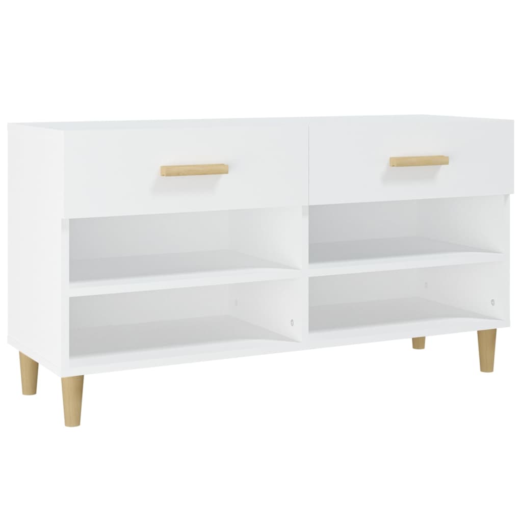 vidaXL Botník bílý 102 x 35 x 55 cm kompozitní dřevo