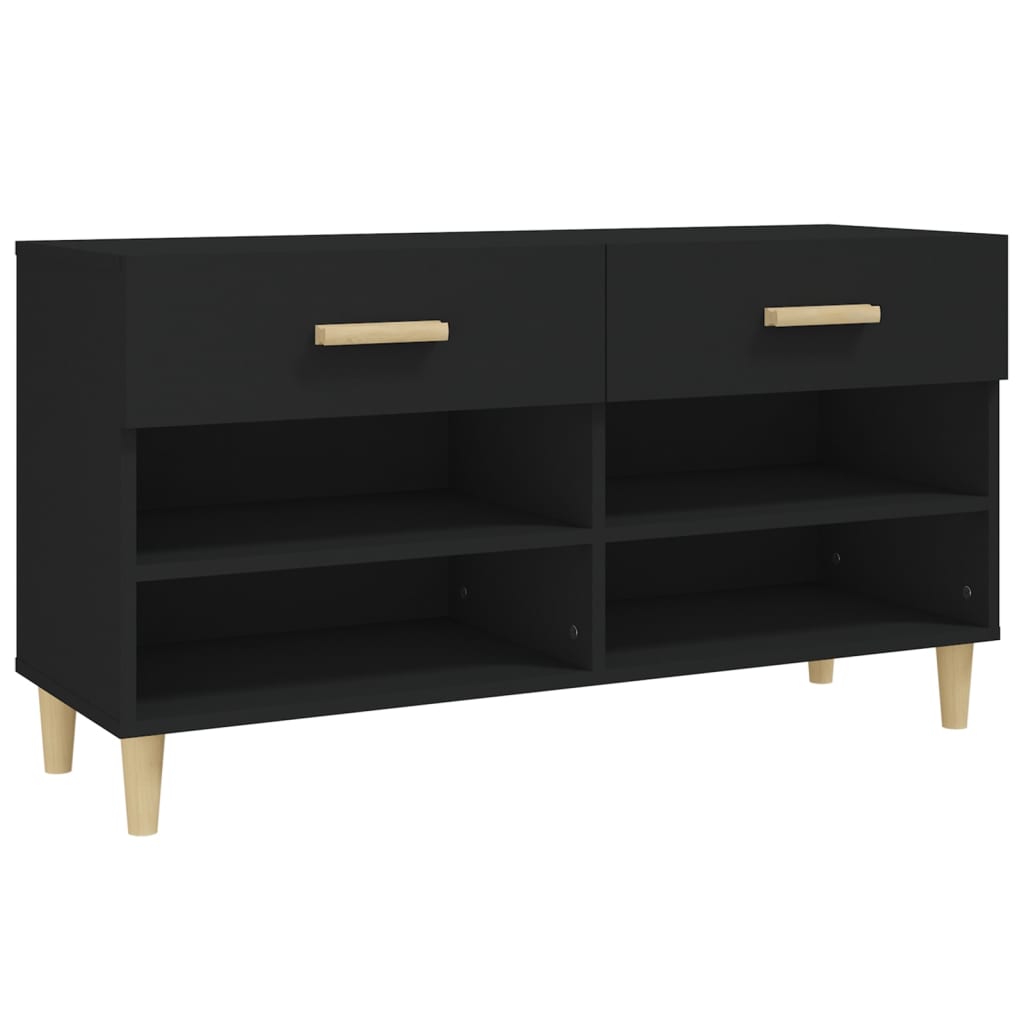 vidaXL Botník černý 102 x 35 x 55 cm kompozitní dřevo