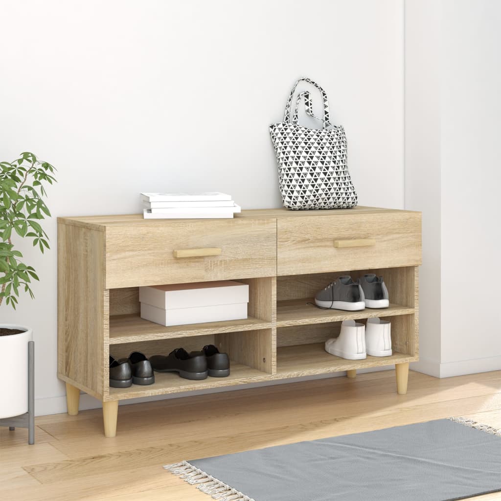 Photos - Hallway Furniture VidaXL Shoe Cabinet Sonoma Oak 102x35x55 cm Engineered Wood 