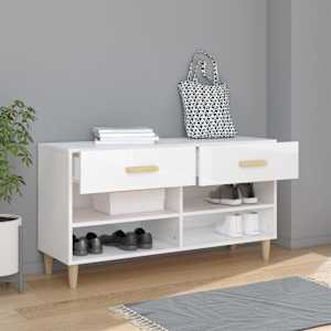 Botník bílý s vysokým leskem 102x35x55 cm kompozitní dřevo - obrázek 3