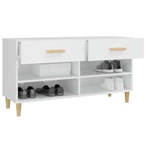 Botník bílý s vysokým leskem 102x35x55 cm kompozitní dřevo - obrázek 5
