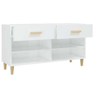 Botník bílý s vysokým leskem 102x35x55 cm kompozitní dřevo - obrázek 8