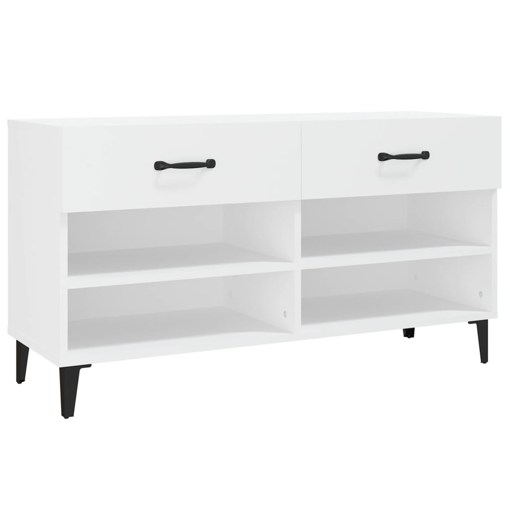 vidaXL Botník bílý 102 x 35 x 55 cm kompozitní dřevo