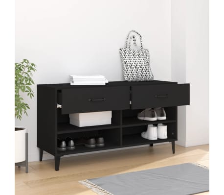 vidaXL Schoenenkast 102x35x55 cm bewerkt hout zwart