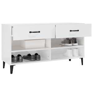 Botník bílý s vysokým leskem 102x35x55 cm kompozitní dřevo - obrázek 5