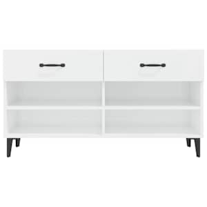 Botník bílý s vysokým leskem 102x35x55 cm kompozitní dřevo - obrázek 6
