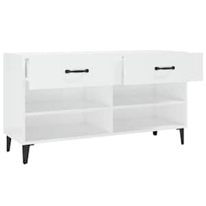 Botník bílý s vysokým leskem 102x35x55 cm kompozitní dřevo - obrázek 8