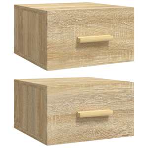Nástěnné noční stolky 2 ks dub sonoma 35 x 35 x 20 cm - obrázek 2