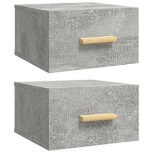 Nástěnné noční stolky 2 ks betonově šedé 35 x 35 x 20 cm - obrázek 2
