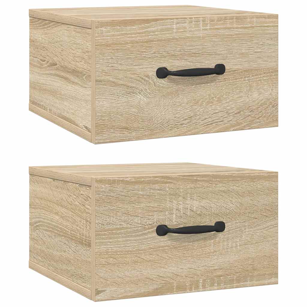 vidaXL Nástěnné noční stolky 2 ks dub sonoma 35 x 35 x 20 cm