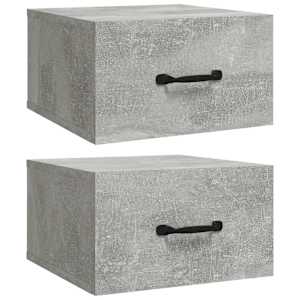 Nástěnné noční stolky 2 ks betonově šedé 35 x 35 x 20 cm - obrázek 2
