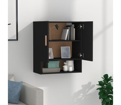 vidaXL fekete szerelt fa faliszekr&eacute;ny 60 x 31 x 70 cm