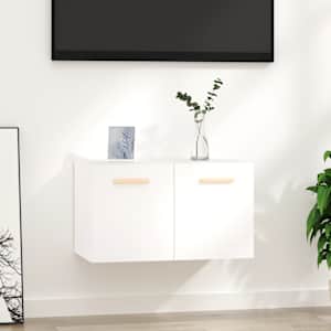 Stenska omarica bela 60x36,5x35 cm inženirski les