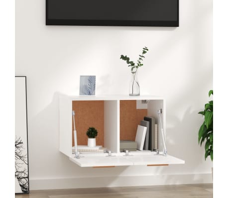 vidaXL Wandschrank Hochglanz-Weiß 60x36,5x35 cm Holzwerkstoff