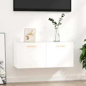 Stenska omarica bela 80x35x36,5 cm inženirski les