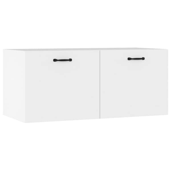 vidaXL seinakapp, valge, 80 x 36,5 x 35 cm, tehispuit