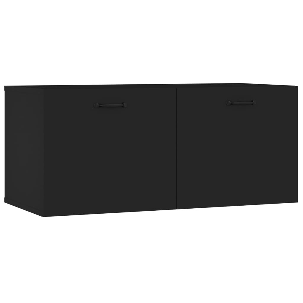 vidaXL Comodă TV, negru, 80x35x36,5 cm, lemn prelucrat