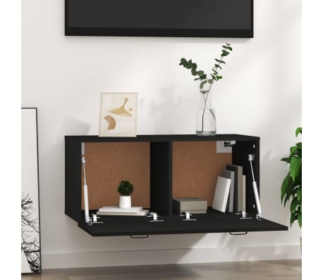 vidaXL Veggskap svart 80x36,5x35 cm konstruert tre