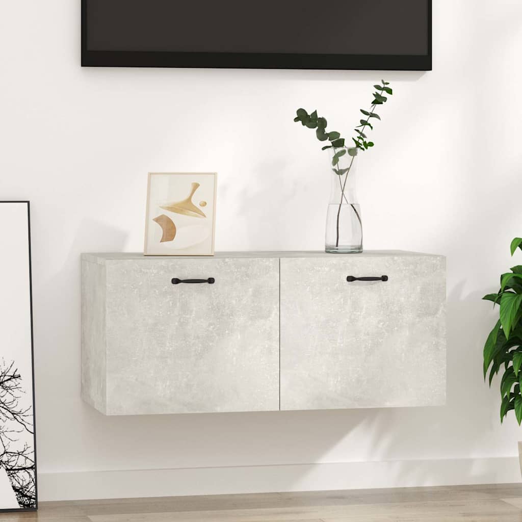 vidaXL Szafka wisz�ca, szaro�� betonu, 80x36,5x35 cm