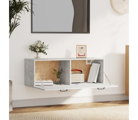 vidaXL Wall Cabinet Concrete Grey 100x36.5x35 cm Engineered Wood