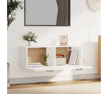 vidaXL Dulap de perete, alb extralucios, 100x36,5x35 cm lemn prelucrat