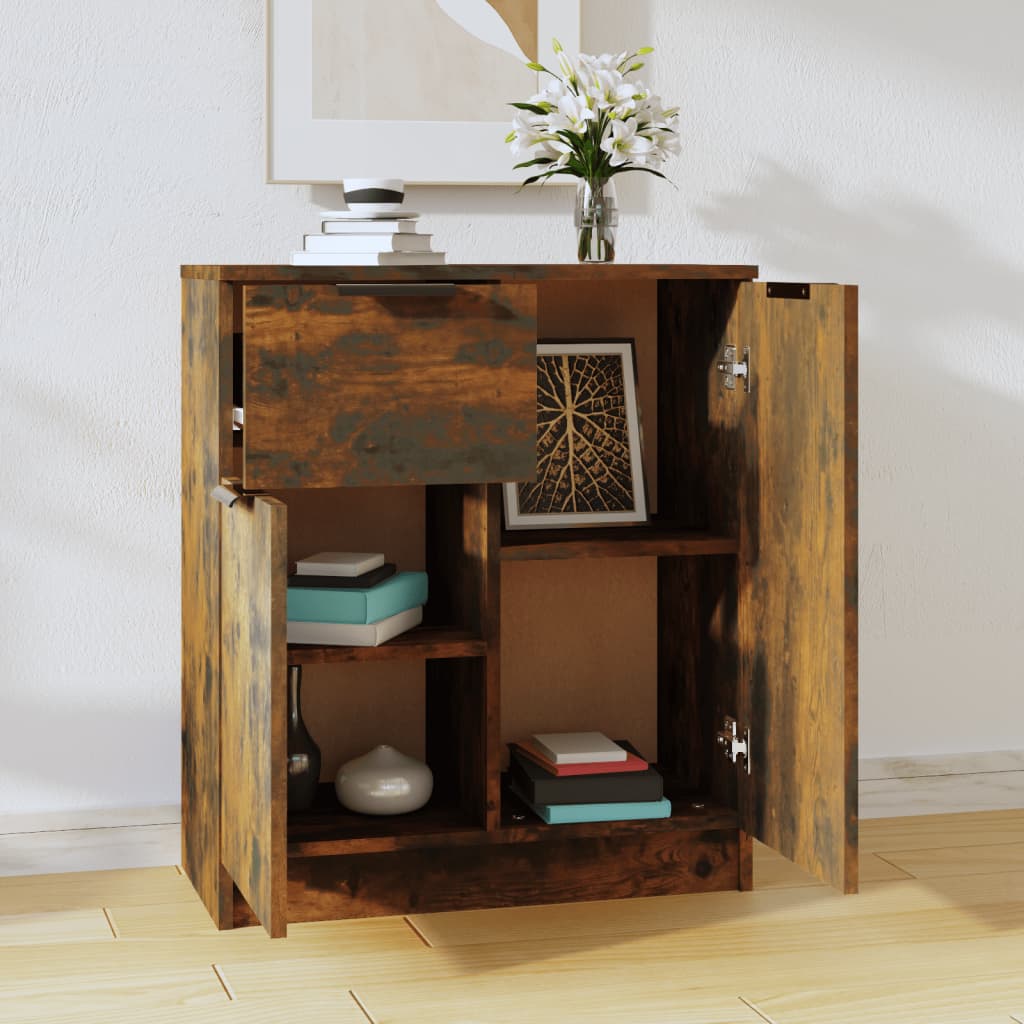 vidaXL Dressoir 60x30x70 cm bewerkt hout gerookt eikenkleurig