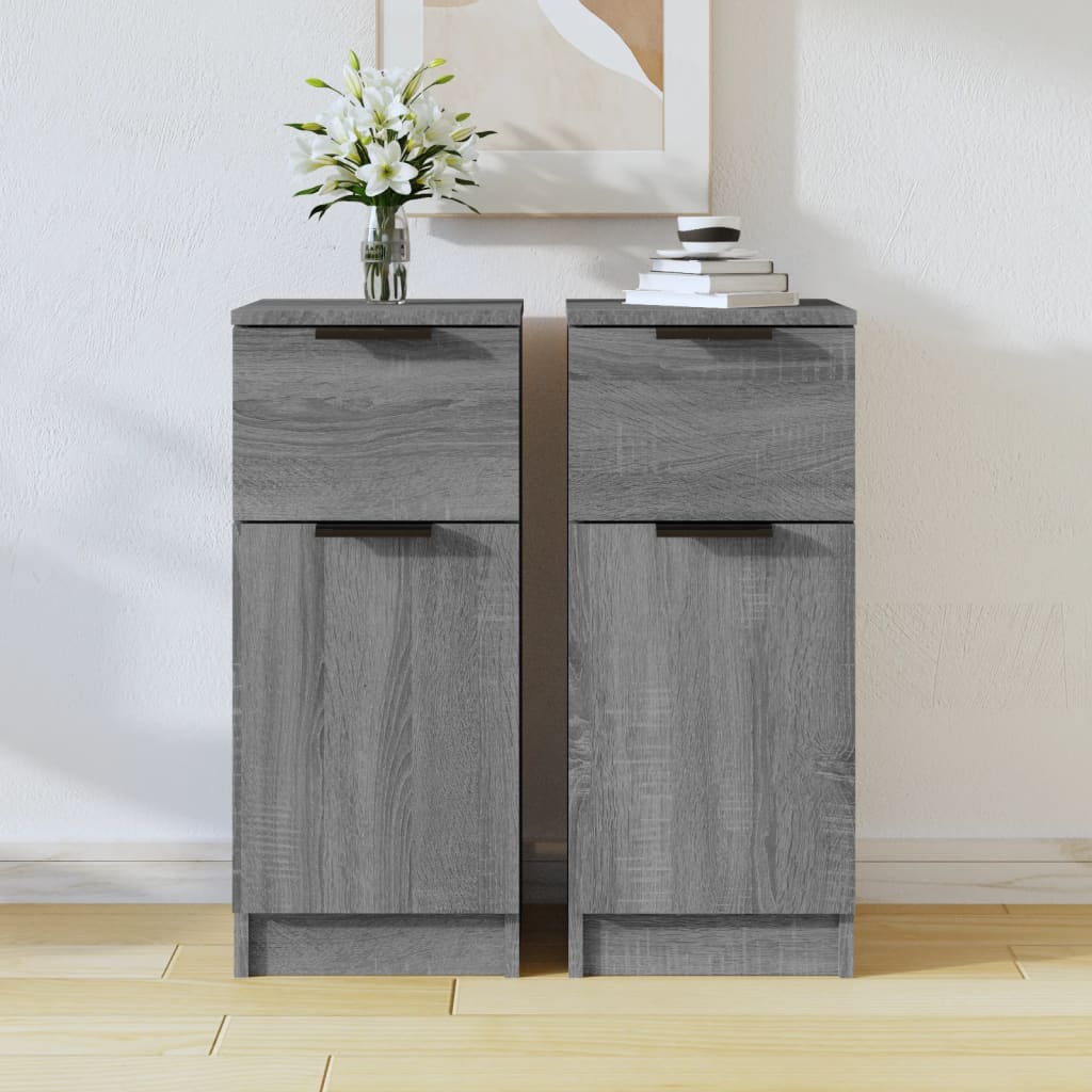 vidaXL Sideboards 2 Stk. Grau Sonoma 30x30x70 cm Holzwerkstoff