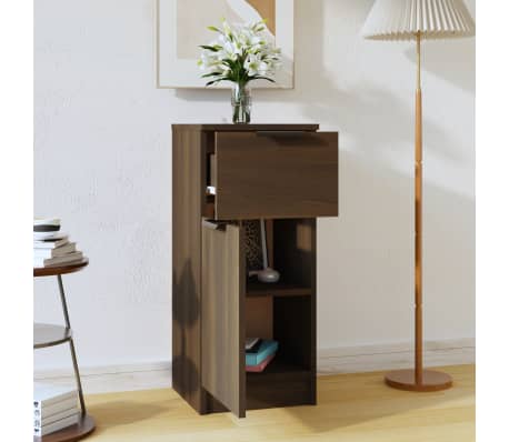 vidaXL Komoda rjavi hrast 30x30x70 cm konstruiran les