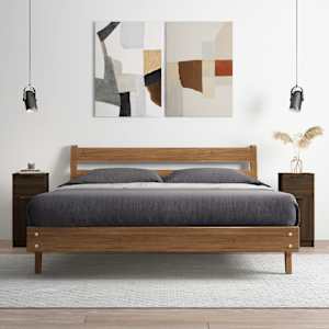 vidaXL Сайдборди, 2 бр, Кафяв дъб, 30x30x70 см, инженерно дърво