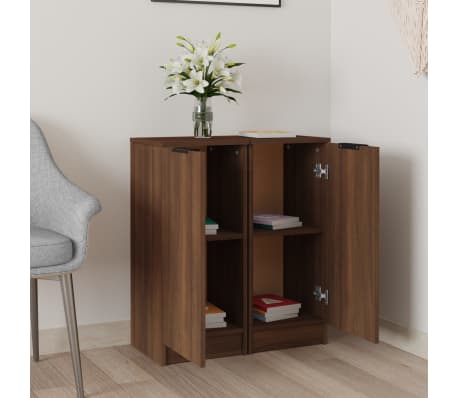 vidaXL &Scaron;oninės spintelės, 2vnt., rudos ąžuolo, 30x30x70cm, mediena