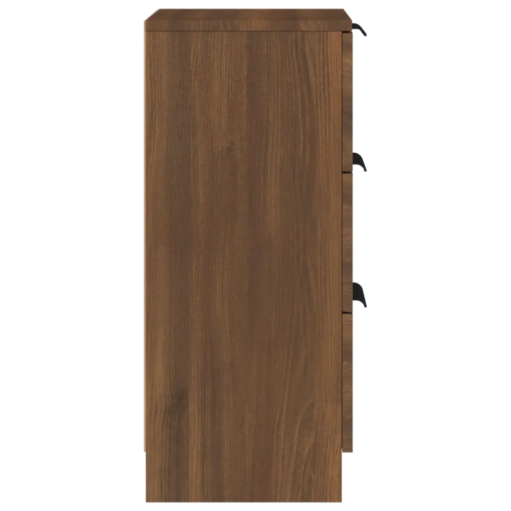 barna tölgyszínű szerelt fa tálalószekrény 30 x 30 x 70 cm