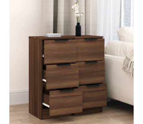 vidaXL &Scaron;oninės spintelės, 2vnt., rudos ąžuolo, 30x30x70cm, mediena