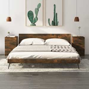 Nočna omarica 2 kosa dimljeni hrast 40x36x65 cm