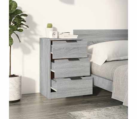 vidaXL Nachttische 2 Stk. Grau Sonoma 40x36x65 cm