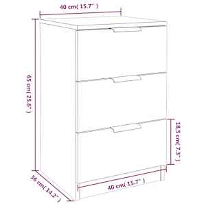 Noční stolek hnědý dub 40 x 36 x 65 cm - obrázek 9