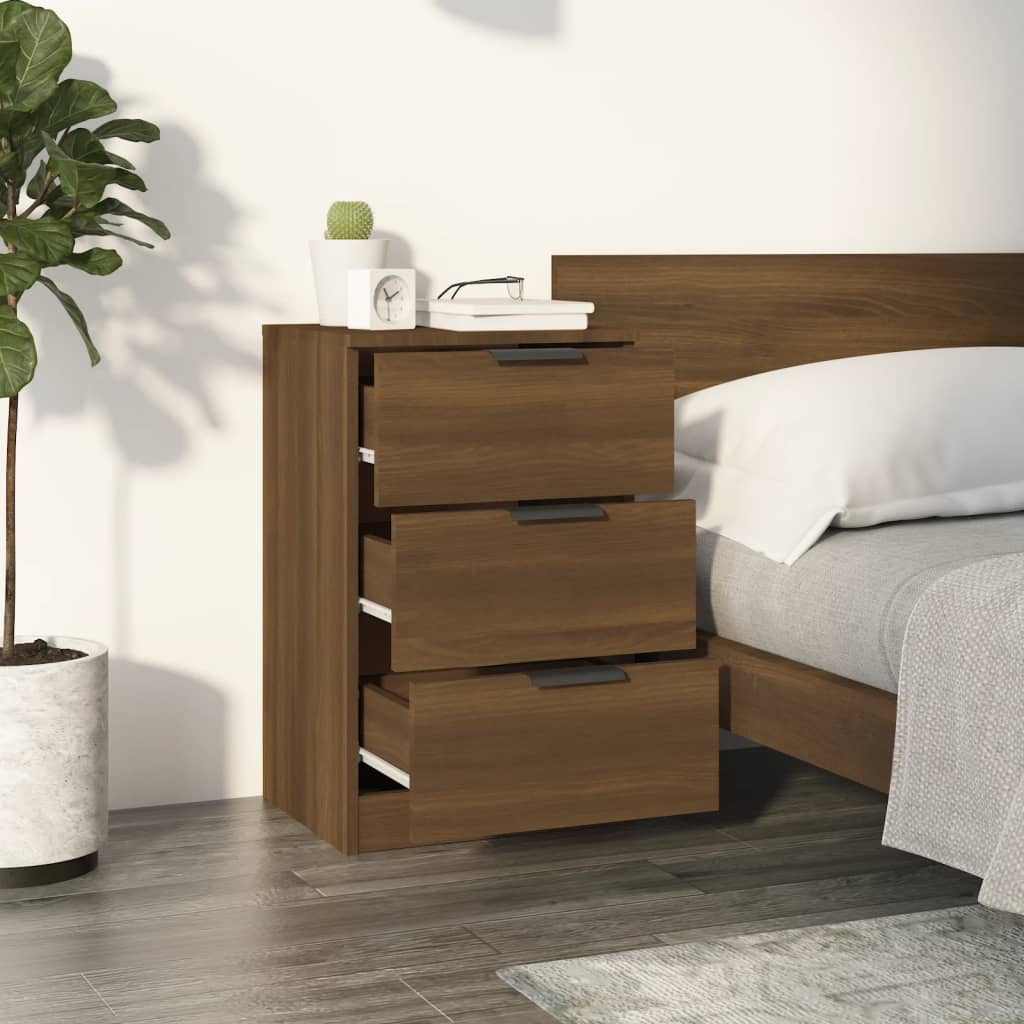 vidaXL Nachtkastjes 2 st 40x36x65 cm bruin eikenkleur afbeelding