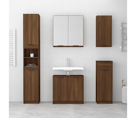 vidaXL Bathroom Cabinet Brown Oak 64.5x33.5x59 cm Engineered Wood