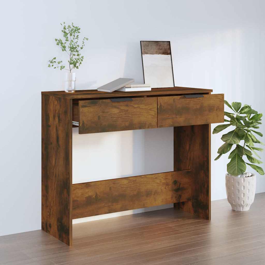 vidaXL Stolik konsolowy, przydymiony d�b, 90x36x75 cm