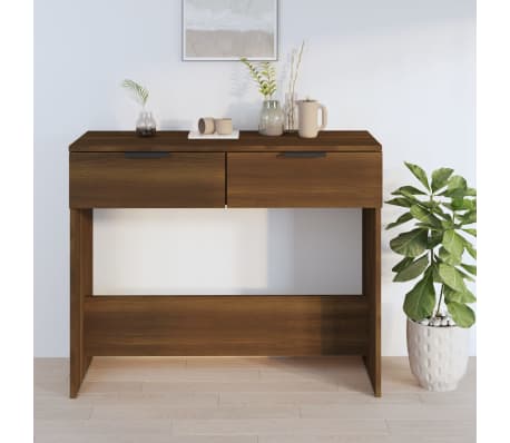 vidaXL Console Table Brown Oak 35.4"x14.2"x29.5" Engineered Wood