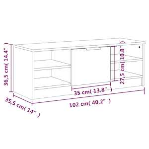 TV skříňka hnědý dub 102 x 35,5 x 36,5 cm kompozitní dřevo - obrázek 9
